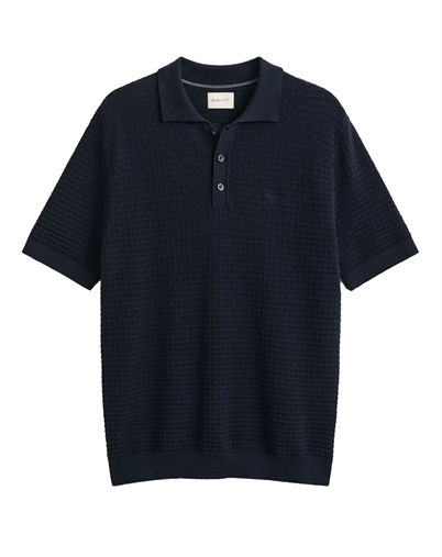 Gant - Cotten Texture Polo - Evening Blue